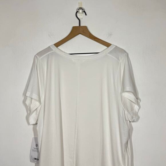 NEW Athleta Stratus II Tee Plus Size 2X White Scoop Neck Activewear Athleisure - Picture 6 of 11